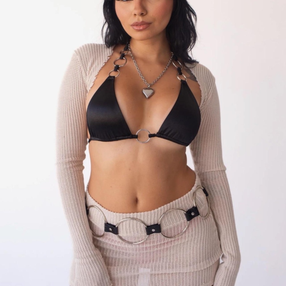 disco disiac untamed cream knit set,